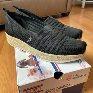 Bob’s from Skechers, black fabric wedge espadrille, size 7.5 (runs big)
